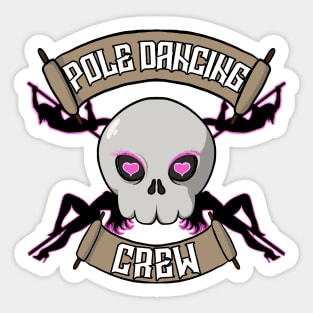 Pole dancing crew Jolly Roger pirate flag Sticker